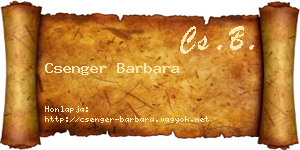 Csenger Barbara névjegykártya