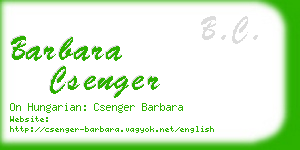 barbara csenger business card